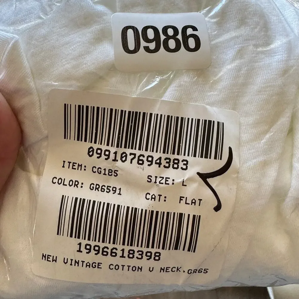 J.Crew Short-Sleeve Vintage Cotton V-neck T-Shirt WMNS L White Pullover Slim-Fit